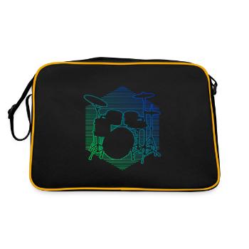 Drums Drumming Drummer - Retro Bag - black/gold - Back