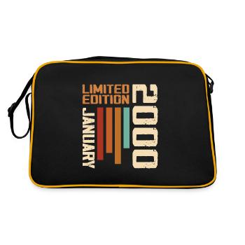 Janvier 2000 - 2000 Janvier Cadeau Anniversaire - Sac Retro - noir/or - Dos