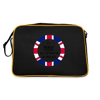 Platinum Jubilee - British Queen Monarchy 2022 - Retro Bag - black/gold - Back