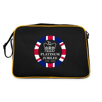 Platinum Jubilee - 2022 - British Queen Monarchy - Retro Bag - black/gold - Back