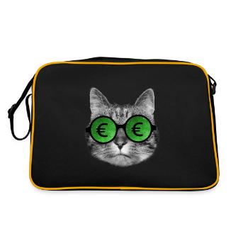 Chat portant des lunettes d’enseigne euro - Sac Retro - noir/or - Dos