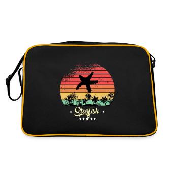 Étoile de mer plongée Vintage Rétro Coucher de soleil - Sac Retro - noir/or - Dos