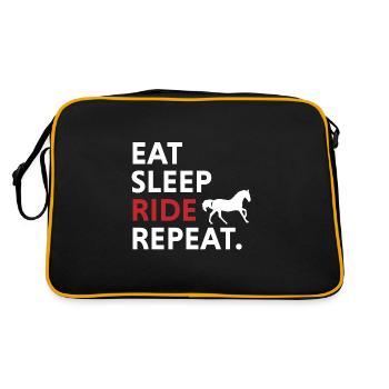 Eat Sleep Ride Repeat - Pour cavaliers avec cheval - Sac Retro - noir/or - Dos