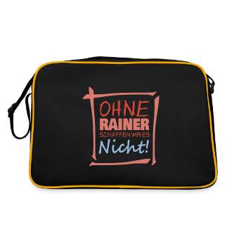 Vorname Rainer - Retro Tasche - Schwarz/Gold - Hinten