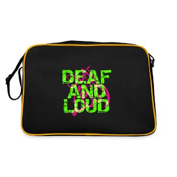Taub und laut - Retro Tasche - Schwarz/Gold - Hinten