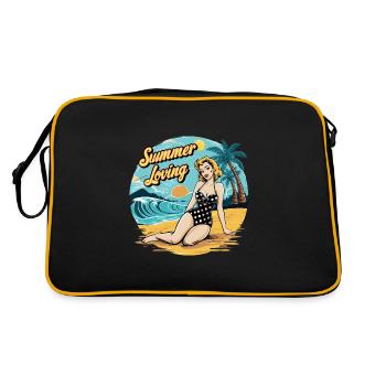 Retro Summer Loving Beach Vibes für einen - Retro Tasche - Schwarz/Gold - Hinten