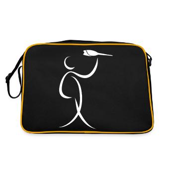 Darts Dart Player Human Dart Modern Abstract - Retro Bag - black/gold - Back