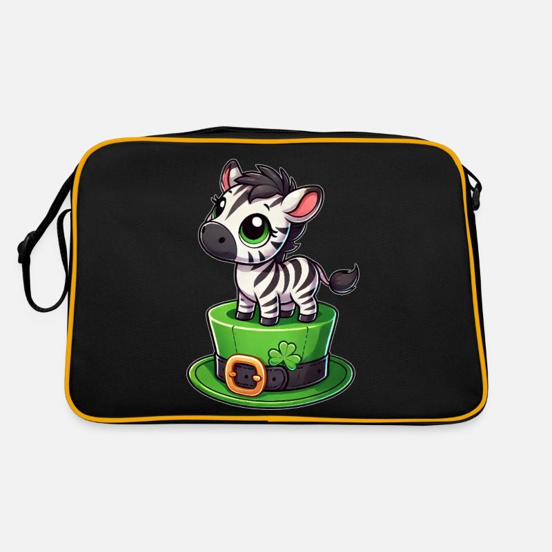 Süßes Zebra St. Patrick's Day Zylinder Kleeblatt Retro Tasche
