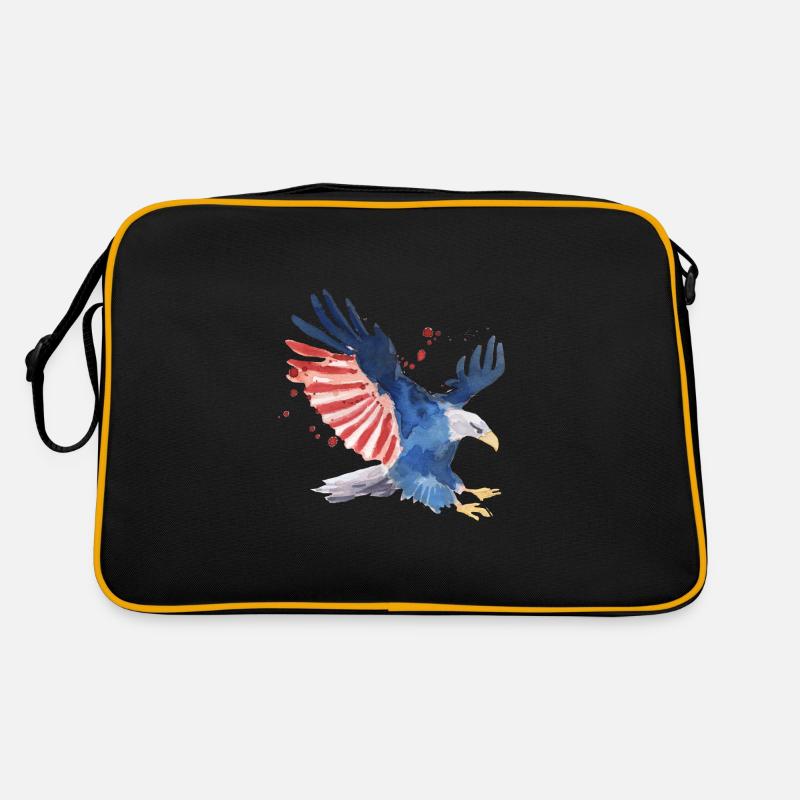 4. Juli Adler - Retro Tasche - Schwarz/Gold