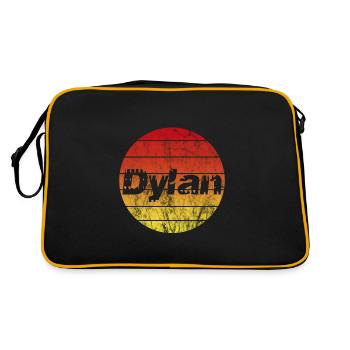 Name Dylan at sunset Vintage sun - Retro Bag - black/gold - Back