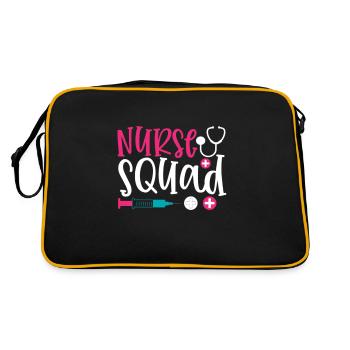 Phrase nurse squad - Sac Retro - noir/or - Dos