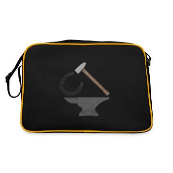 Blacksmith's forge Schmiedehammer Anvil forge - Retro Bag - black/gold - Back