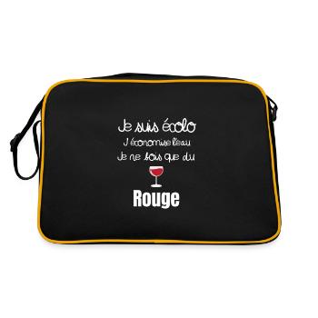 écolo, buveur de vin, idée cadeau - Sac Retro - noir/or - Dos