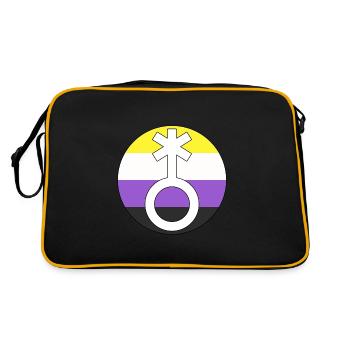 Symbole nonbinaire non binaire non binaire non binaire Sexe - Sac Retro - noir/or - Dos