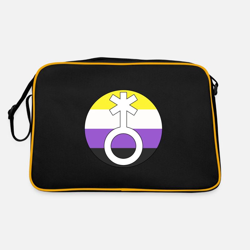 Symbol Nonbinary Non-Binary Nonbinary Gender Retro Bag