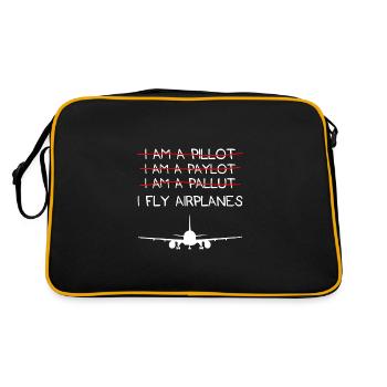 I fly airplanes Aviation Gift Pilot Copilot - Retro Bag - black/gold - Back