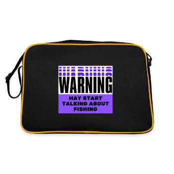 Warnung kann anfangen, über Fischerei zu sprechen - Retro Tasche - Schwarz/Gold - Hinten