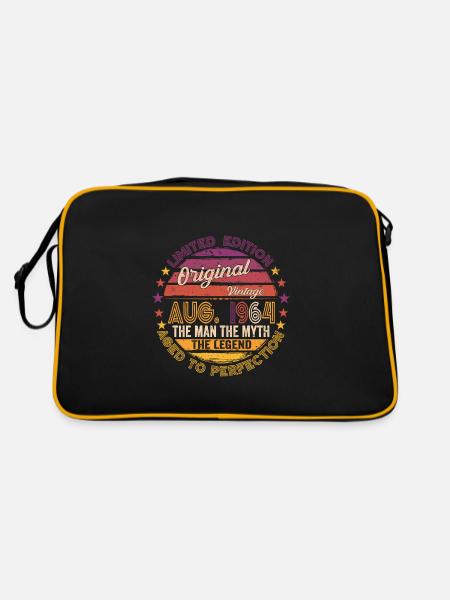Original August 1964 58th Birthday Gift Fun - Retro Bag - black/gold
