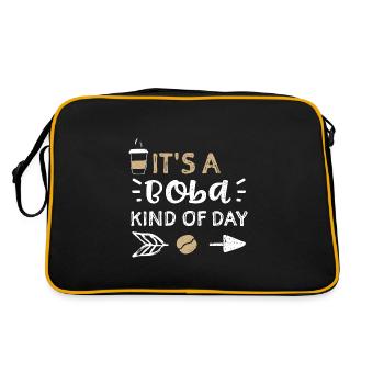It's A Boba Kind Of Day - Coffee - Retro Tasche - Schwarz/Gold - Hinten