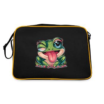 Ästhetischer Frosch Frösche für einen Frosch - Retro Tasche - Schwarz/Gold - Hinten