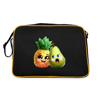 Amour de la poire ananas - Conception de fruits mignons - Sac Retro - noir/or - Dos