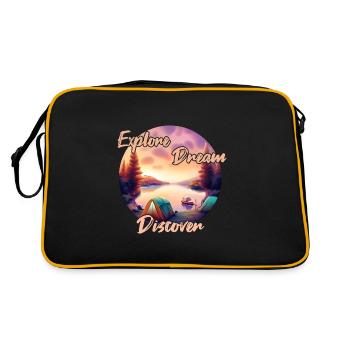 Camping Adventure Explore Dream Discover - Retro Bag - black/gold - Back