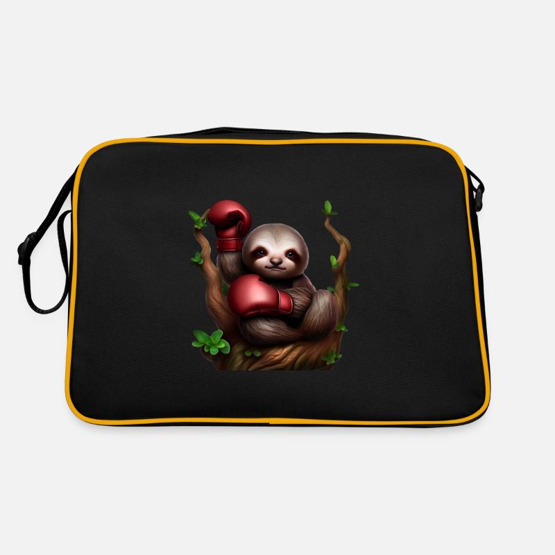 Boxing sloth on tree Retro Bag