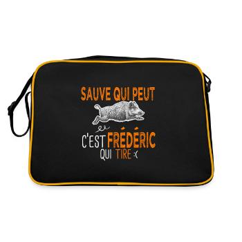 Frédéric c est frederic qui tire Humour Chasseur - Sac Retro - noir/or - Dos
