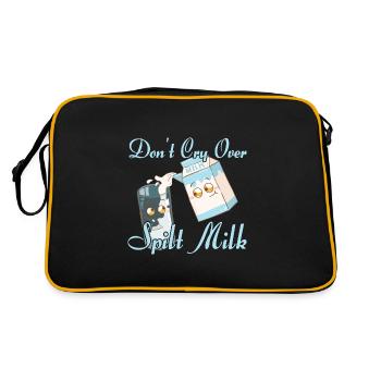 Milch Milchmann Milchtrinker - Retro Tasche - Schwarz/Gold - Hinten