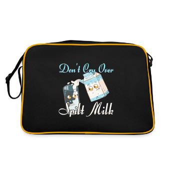 Milch Milchmann Milchtrinker - Retro Tasche - Schwarz/Gold - Hinten
