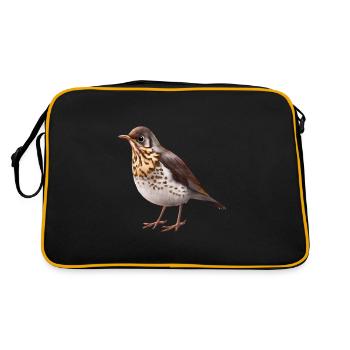 Thrush bird - Retro Bag - black/gold - Back
