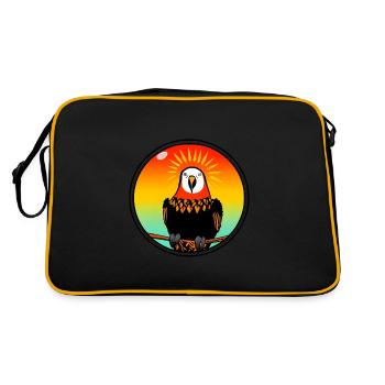 Perroquet frais au coucher du soleil - Sac Retro - noir/or - Dos