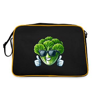 Salade végétalienne fraîche avec des lunettes de soleil Végétarien - Sac Retro - noir/or - Dos