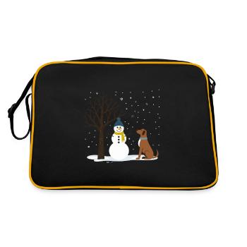 Weihnachtsbaum Christbaum Weihnachten - Retro Tasche - Schwarz/Gold - Hinten