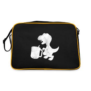 Tee Rex Teetrinker Dinosaurier - Retro Tasche - Schwarz/Gold - Hinten
