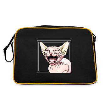 Le chat Sphynx rit - Sac Retro - noir/or - Dos