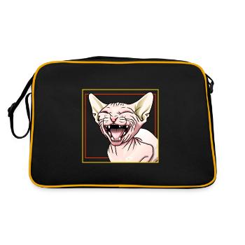 Le chat Sphynx rit - Sac Retro - noir/or - Dos