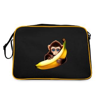 Monkey hide-and-seek banana - Retro Bag - black/gold - Back