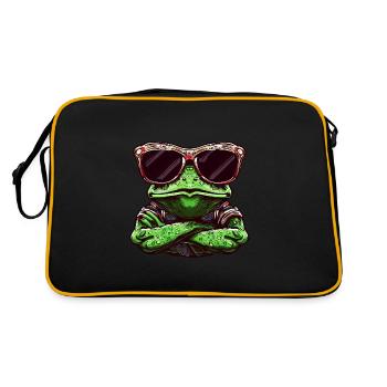 Cool frog with sunglasses bouncer animal desi - Retro Bag - black/gold - Back