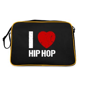 J’adore la musique Hip Hop - Sac Retro - noir/or - Dos