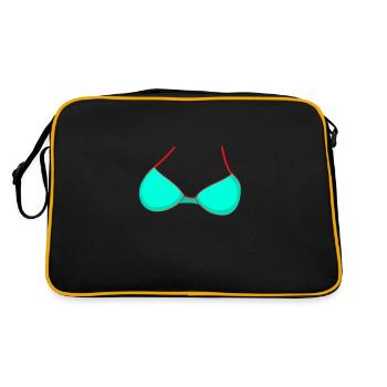 Turquoise bikini beach bra costume Mardi Gras carnival - Retro Bag - black/gold - Back