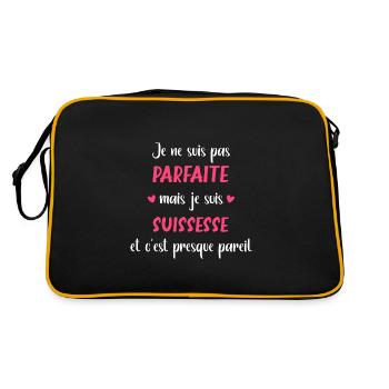 Je ne suis pas parfait mais Suissesse - Sac Retro - noir/or - Dos