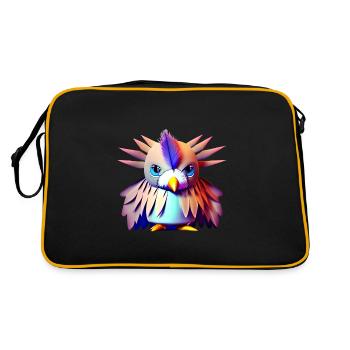 Polygon Vogel - Retro Tasche - Schwarz/Gold - Hinten