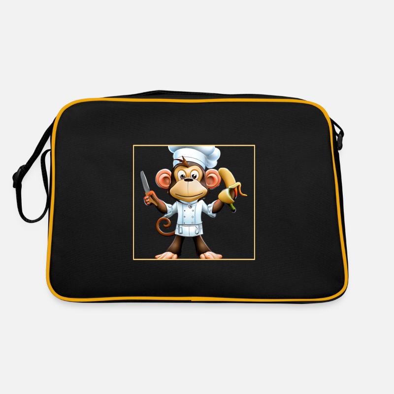 Bananen Affe kocht Retro Tasche