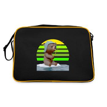 Pêche sur glace à l’ours pêcheur - Sac Retro - noir/or - Dos