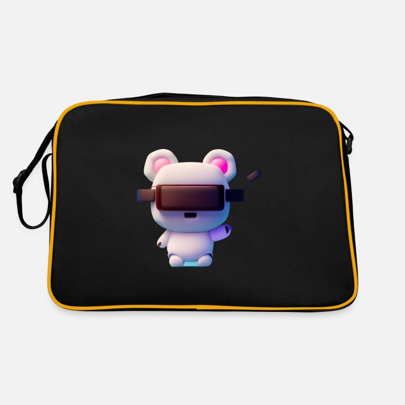 Bär mit Virtual Reality Headset Retro Tasche
