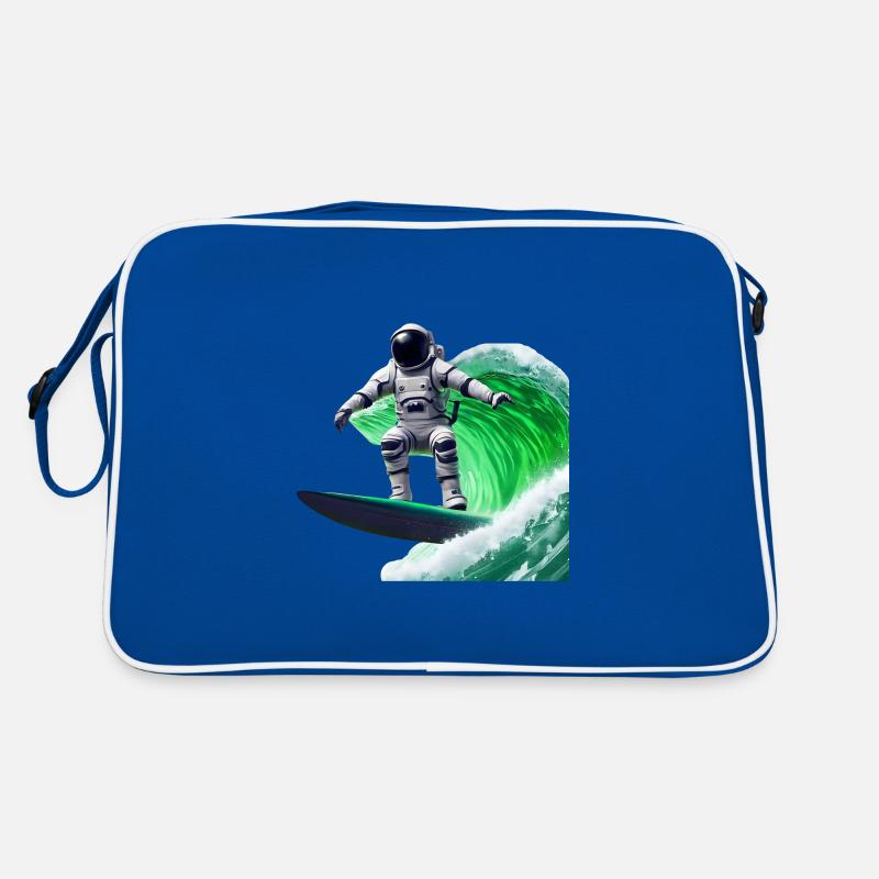 Green Waves Surfing Astronaut Retro Bag