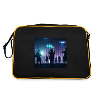 UFO sighting in the city - Retro Bag - black/gold - Back