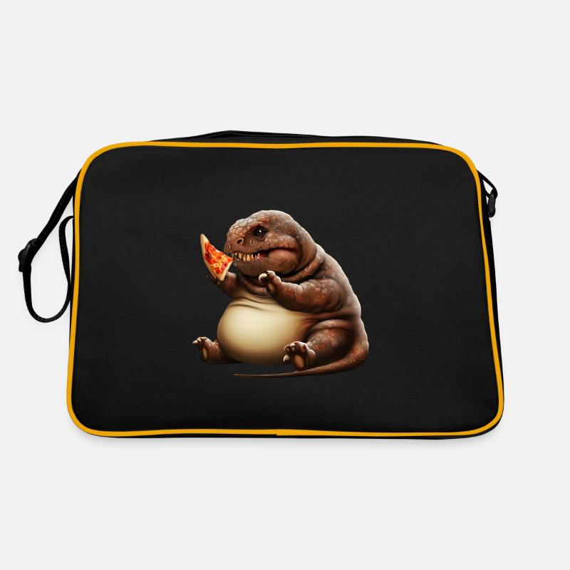 Pizza Loving Dinosaur Retro Bag