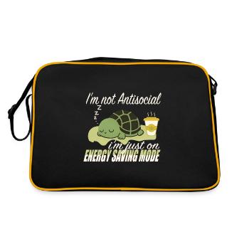 Funny Introvert Quote I’m Just on Energy-Saving - Retro Bag - black/gold - Back
